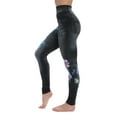 thumbnail image 2 of Just Love Women's Denim Wash Leggings - Stretchy and Comfortable Skinny Pants (Black Floral, Small / Medium), 2 of 3