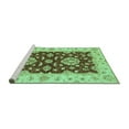 thumbnail image 2 of Ahgly Company Machine Washable Indoor Square Oriental Turquoise Blue Traditional Area Rugs, 7' Square, 2 of 4