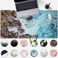 thumbnail image 2 of Marble Desk Mat Blue Ocean Waves Desk Pad Cute Topper Desk DéCor Aesthetic Large Mouse Pad for Women Mousepad Computer Office Keyboard Laptop Mouse Mat 31.5x15.7In-with Stitched Eges Non-Slip Base, 2 of 6