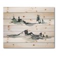 thumbnail image 3 of Designart 'Trees With Winter Dark Blue Mountain Landscape I' Modern Print on Natural Pine Wood, 3 of 5