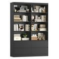 thumbnail image 6 of Homfa 71″ Tall Bookcase with 4 Drawers, 8 Cubes 6-Tier Double Row Bookshelf, Black Bookcase for Home Office Living Room, 6 of 7
