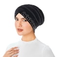 thumbnail image 1 of Velvet Rhinestone Turban Slouch Headband for Everyday Comfort and Elegant Styling in Attire, 1 of 1