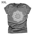 thumbnail image 1 of Camiseta de mujer Blusa de verano con cuello redondo y manga corta floral, gris claro, XXL seitruly AP002559-11, 1 of 5