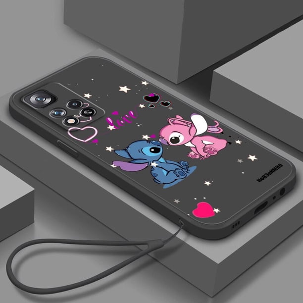 Funda de TPU con cuerda líquida para Xiaomi, carcasa bonita de Disney, Stitch, Cool Love, Redmi Note 11, 11S, 11T, 10S, 10, 9S, 9T, 9, 8T, 8 Pro Plus, 5G Fivean unisex