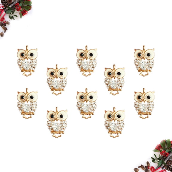 OUNONA Stylish Owl Shape Alloy Pendants for Jewelry Making DIY Accessories 10pcs Golden
