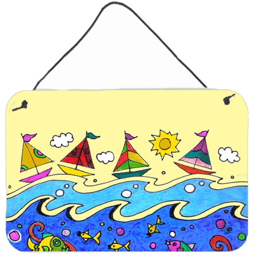 Carolines Treasures PJC1105DS812 Summer Sail Away Sailboats Wall or Door Hanging Prints  8x12 multicolor