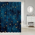 thumbnail image 2 of Manfei Lovely Ombre Stars Shower Curtain 72Wx78L,Sprinkle Print Bath Curtain,Teal Gold, 2 of 5