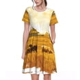 thumbnail image 1 of Balery Western Cowboy Ranch Vestidos sueltos de manga corta para mujer, vestidos de verano 2025, vestidos casuales de corte A con vuelo., 1 of 6