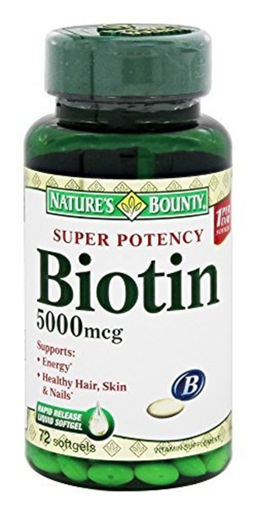 Nature's Bounty Biotin 5000 mcg Liquid Softgels 72 ea (Pack of 2)