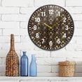 thumbnail image 3 of Yayeee Wall Clock Battery Operated 11.9" Silent Quartz Non-Ticking for Living Room Decor, Black Floral Pattern, 3 of 8