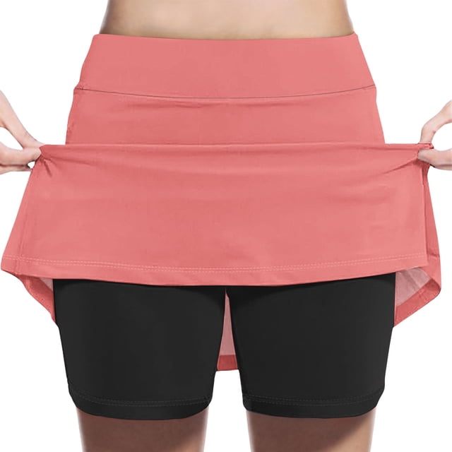 YUNAFFT Girls High Waist Skorts Color Block Loose Fit A-Line Sporty Shorts 4-14Y