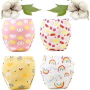 Upairy Training Pants for Boys and Girls, Up Airy Potty Training Underwear, 100% Cotton Washable Underwear (4PCS-B,Small)