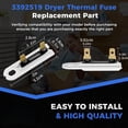 thumbnail image 4 of TAPDRA WP3392519 Dryer Thermal Fuse Assembly 196°F Temperature Control For Kenmore Electric Dryer Safety Protection Parts, 4 of 10