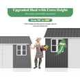 thumbnail image 5 of Jocisland 12x14x8.5 ft Galvanized Steel Outdoor Storage Shed with 2 4-Pane Windows Lockable Door, Nordic Cottage Shed for Backyard, Garden, Dark Grey, 5 of 9