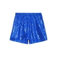thumbnail image 6 of Sholeno Kids Girls Sequin Shorts Sparkly Hip Hop Jazz Dance Shorts Glitter High Waist Rave A Line Hot Pants Blue 16, 6 of 7