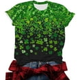 thumbnail image 4 of Uootdi St Patricks Day Shirt Women Crewneck Pullover Tees Funny Clover Print Short Sleeve Tops Lucky Irish Shamrock T Shirts Gift, 4 of 6