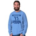 thumbnail image 3 of Warning To Avoid Injury Funny Cartoon Men's Long Sleeve Tee T Shirt Brisco Brands X, 3 of 6
