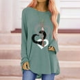 thumbnail image 2 of YWDJ Valentines Day Tees for Women Long Sleeve Valentines Day Shirts for Women Plus Size Graphic Tees Hearts Print Blouses Crew Neck Pullover Tops Green M, 2 of 5