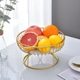 thumbnail image 3 of European-Style Handcrafted Metal Fruit Basket: Large Round Raised-Design Serving Bowl for Fruits, Snacks, Candies – Green & Gold Decorative Centerpiece for Living Room, Coffee Table | Ideal Gift for, 3 of 6