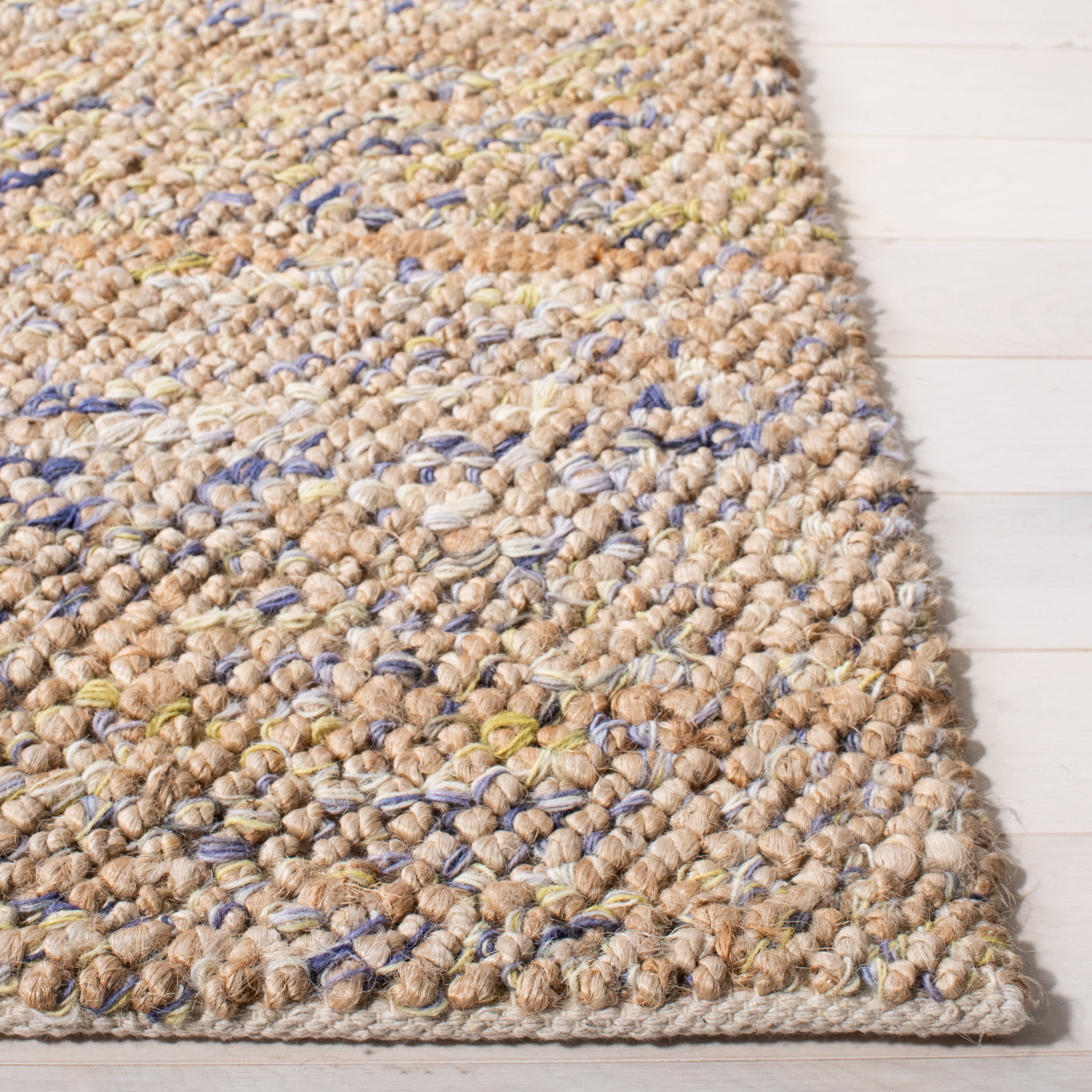 SAFAVIEH Bohemian Martha Solid Area Rug, Natural/Purple, 8' x 10'