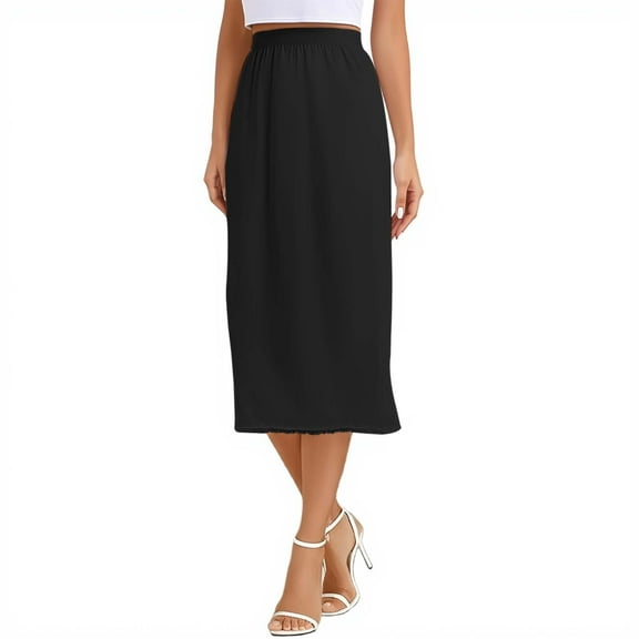 HJYCHN Elegant Women's Long Skirt with Lace Design for Everyday Comfort in Spring Fall Seasons Black XL