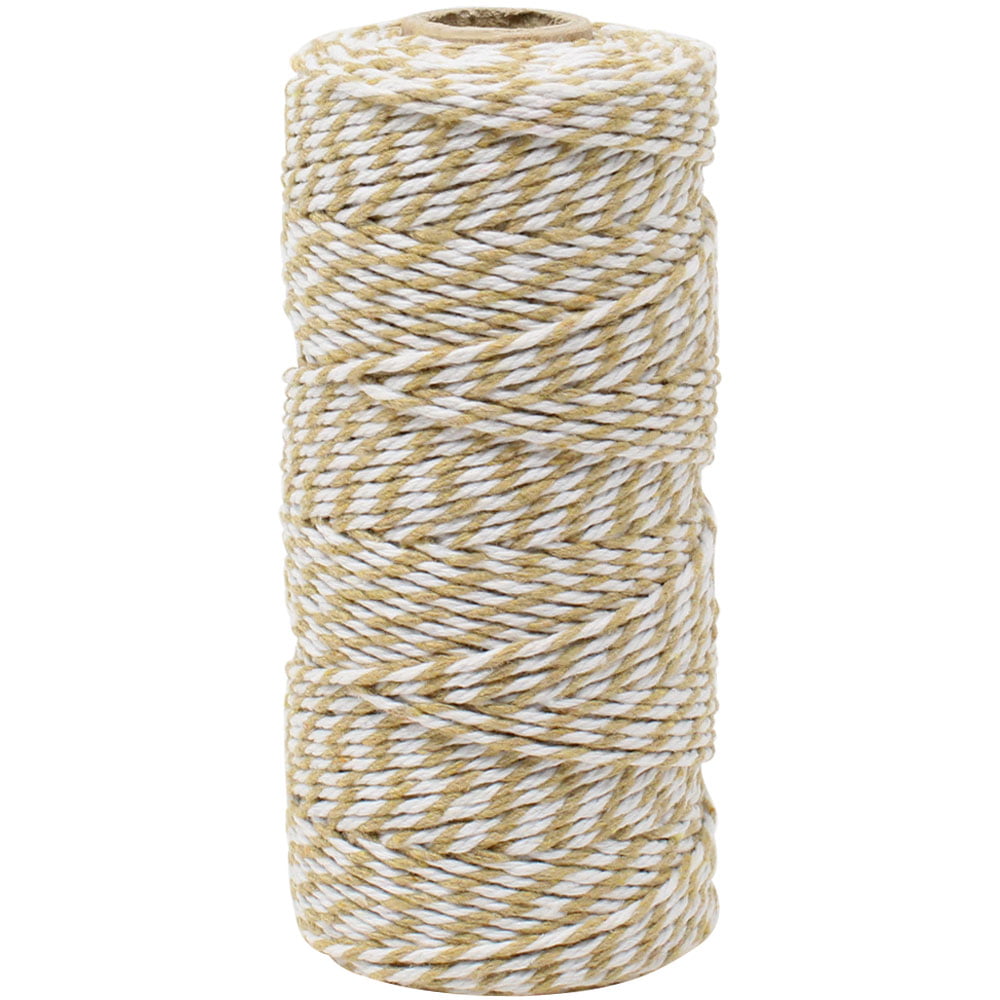 Just Artifacts ECO Bakers Twine 110yd 12Ply Striped Cherry Red Decorative Bakers Twine for DIY Crafts and Gift Wrapping 