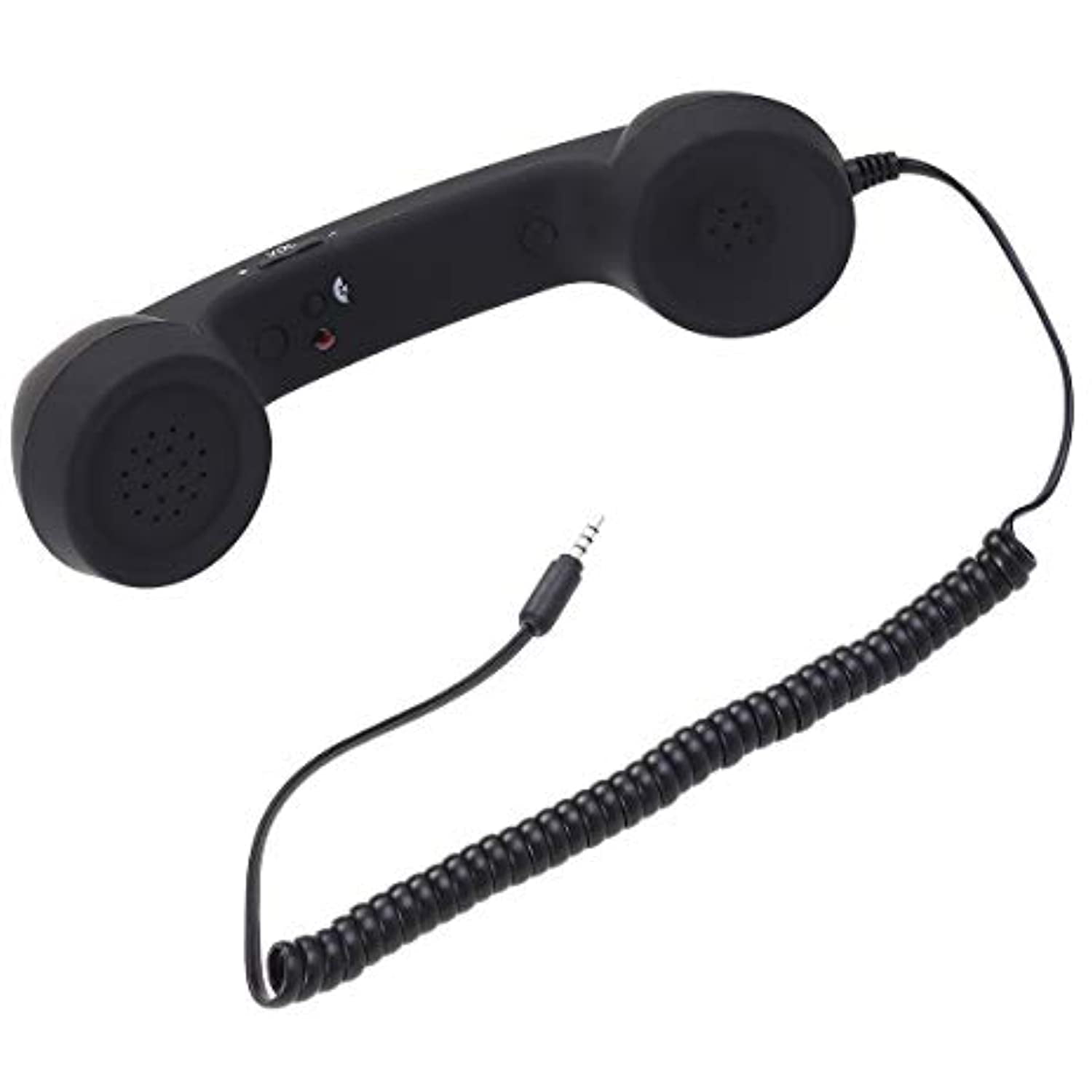 UKCOCO 3.5mm Universal Retro Telephone Handset,Holding A Cell Phone for Phone,Anti Radiation Receivers for Phone Black 