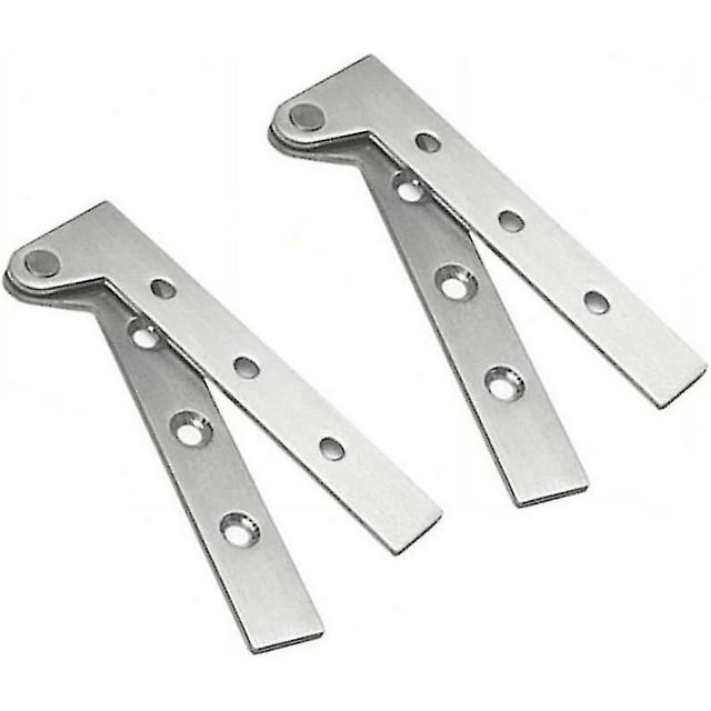 Set Of 6 360 Degree Rotation Stainless Steel Hidden Door Pivot Hinges, 4 Inch Offset Knife Hinges, Concealed Pivot Hinge, Brushed Silver, With Screws