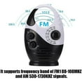 thumbnail image 2 of Waterproof Shower Radio, Adjustable Volume Shower Am Fm Button Speaker, 2 of 5