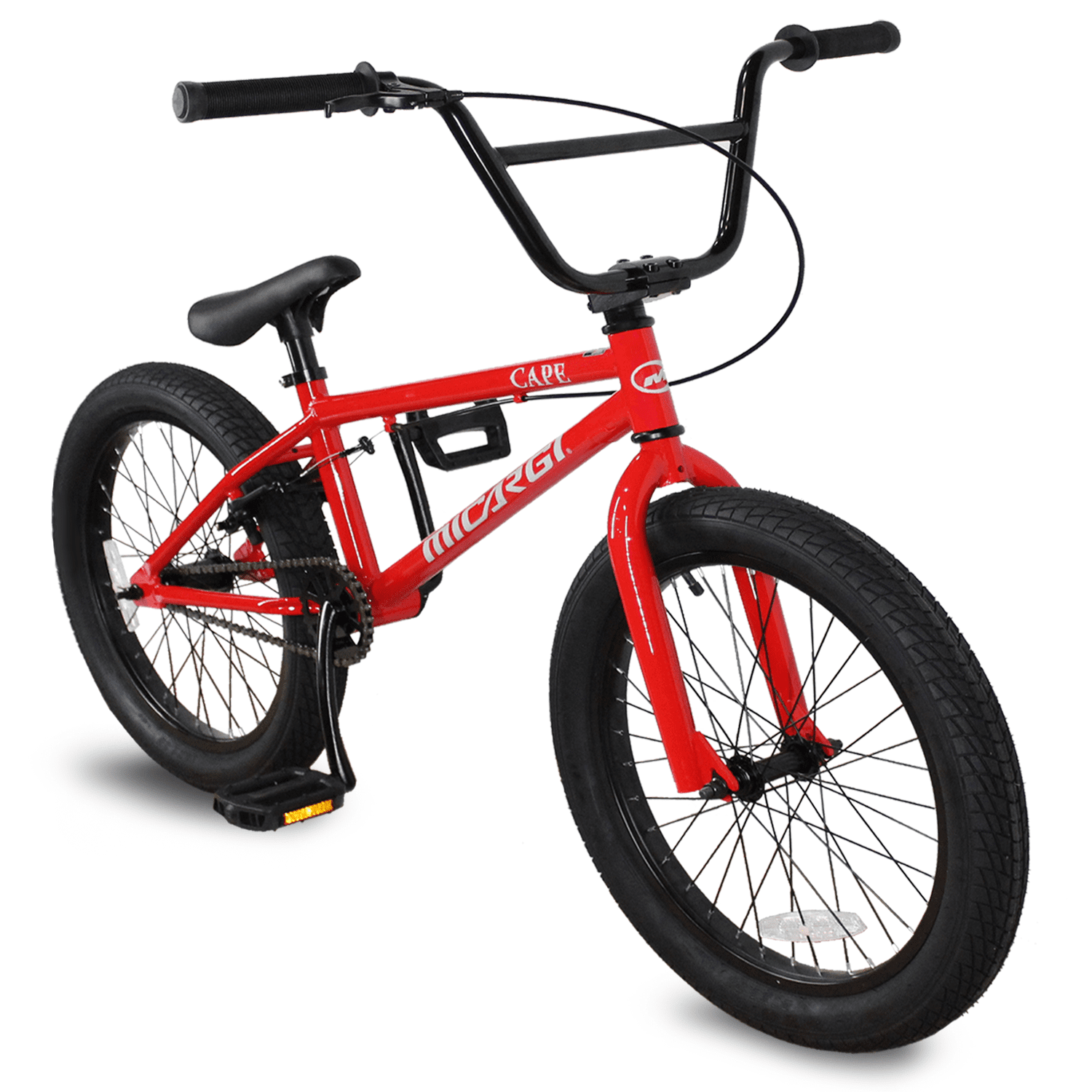 20" Boys Freestyle BMX Bike Bicycle Black & Red Antiskid Tire Sports 