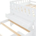 thumbnail image 3 of L-Shaped Space-Saving Solid and Stable Twin Loft and Twin Platform Bed with 7 Drawers and Full Guardrails (White), 3 of 16