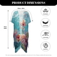thumbnail image 6 of SCRAWLGOD Sea Turtle Floral Print Beach Cover Ups for Women Open Front Flowy Bathing Suit Cover Up Lightweight Quick Dry Swimsuit Coverup for Pool Party, 6 of 6
