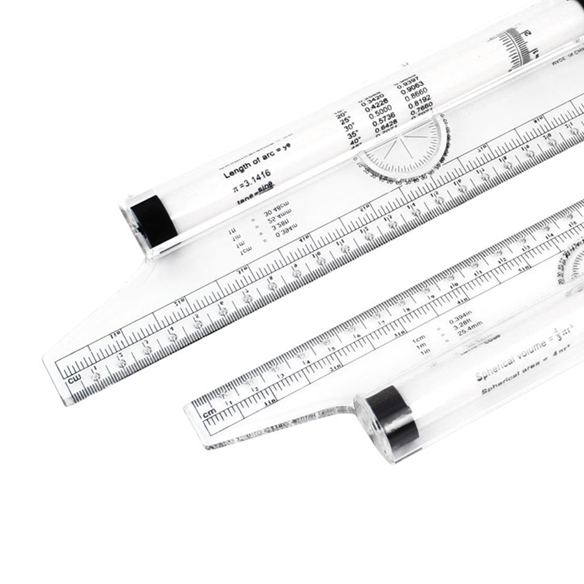 Unique Bargains 2 PCS 12 Inch Multifunctional Measuring Parallel Rolling Ruler
