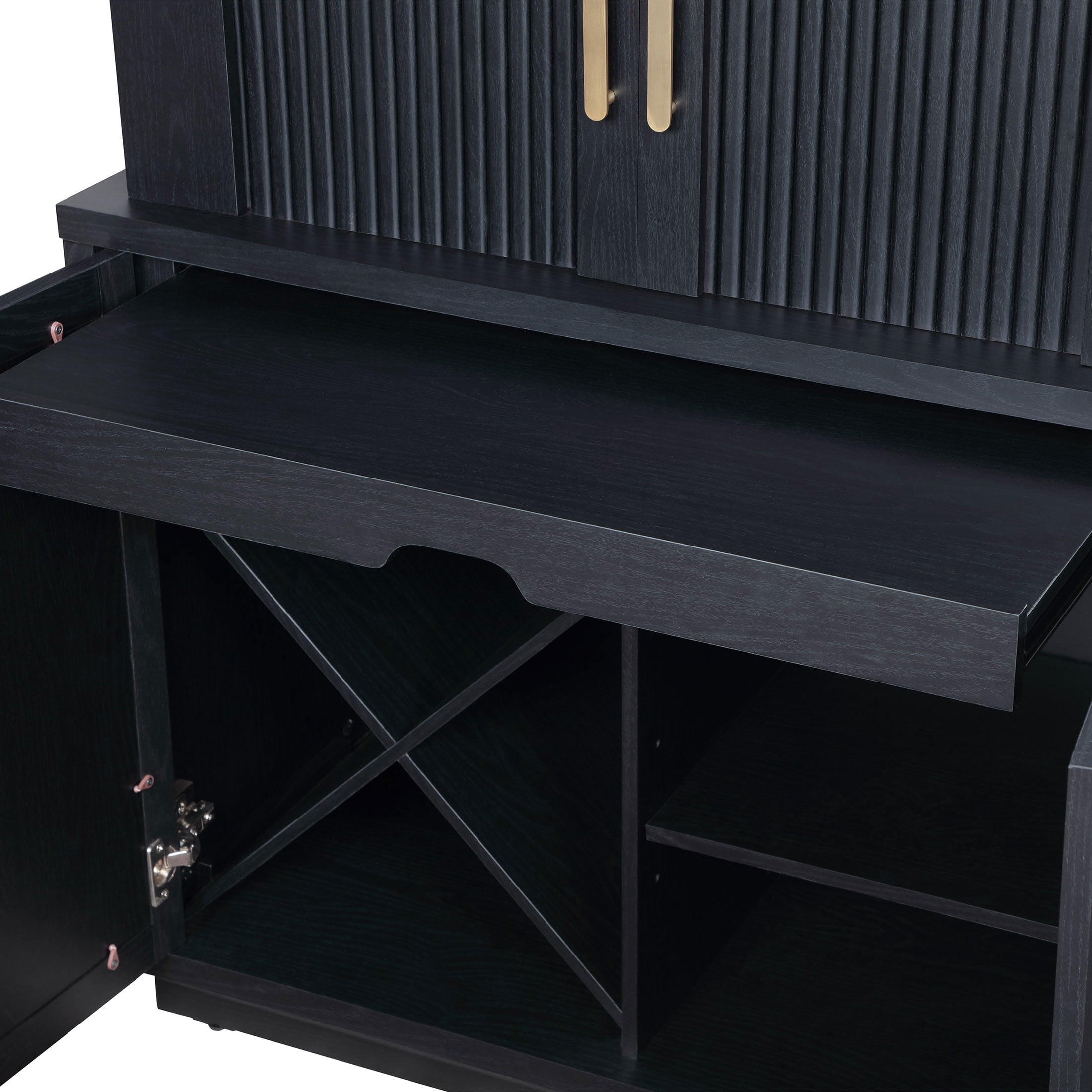 Beautiful Drew Bar Cabinet by Drew Barrymore, Black Finish