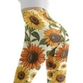 thumbnail image 5 of DISNIMO Sunflower Printed High Waisted Yoga Pants Tummy Control Workout Leggings, Breathable Workout Yoga Pants for Sport Yoga Gym, Beige, S, 5 of 6
