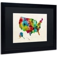 thumbnail image 2 of Trademark Fine Art 'United States Watercolor Map 2' Canvas Art by Michael Tompsett, Black Matte, Black Frame, 2 of 4