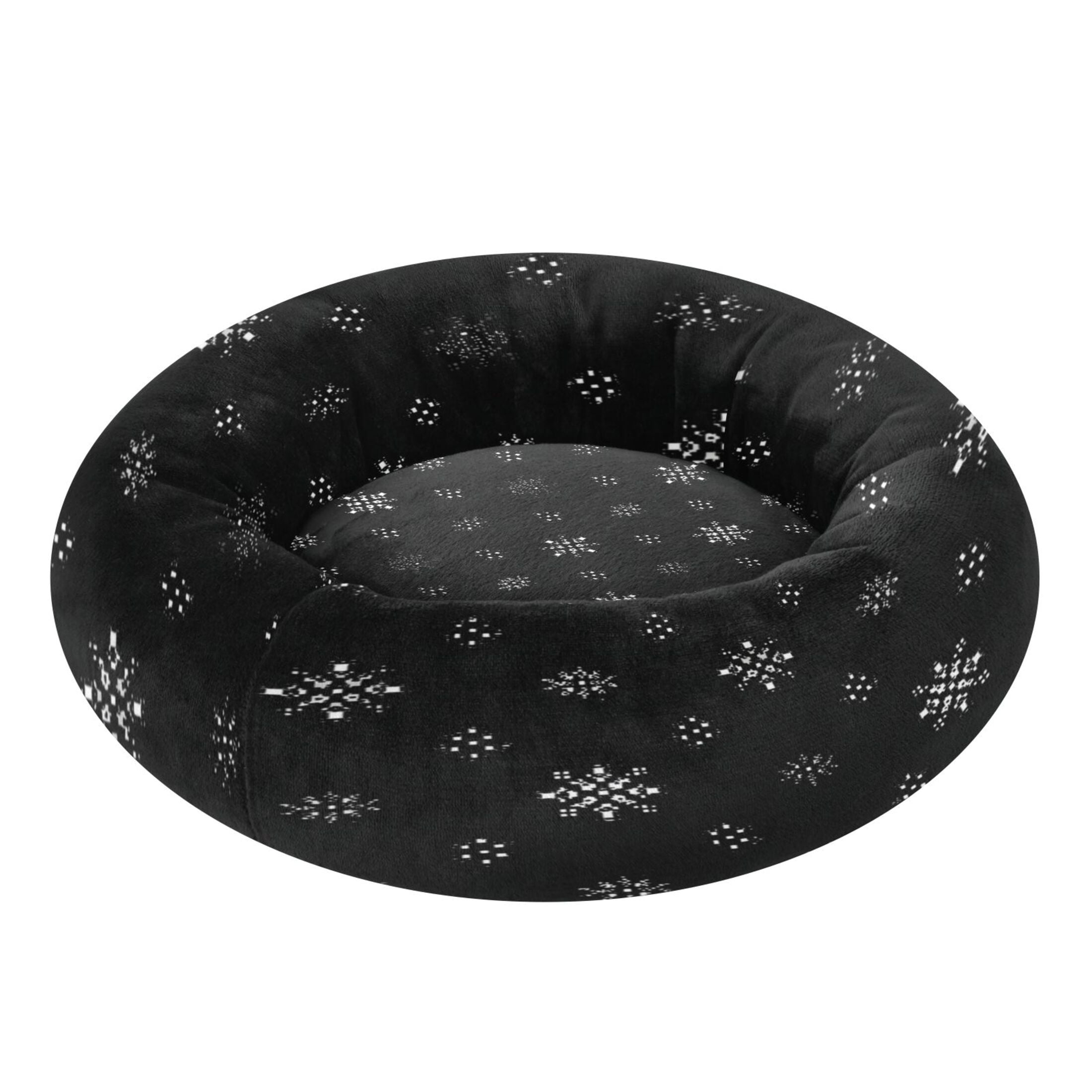 Iauyy Pet Couch Donut Cat Bed for Indoor Cats/Small Dogs Washable & Machine with Non-slip Bottom Calming Cat Furniture, Visual Arts (M)
