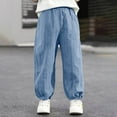 thumbnail image 2 of Odeerbi 2-12 Años Niños Niñas Algodón Pantalones de Sudar Rayas Entrenamiento Deportivos Pantalones Jogger Color Sólido Verano Joggers Casuales, 2 of 4