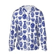 thumbnail image 2 of Uemuo Blue Vases Pattern Women's Full Zip UPF 50+ Sun Protection Hoodie Jacket Long Sleeve Sun Shirt Hiking Outdoor Performance with Pockets-, 2 of 9