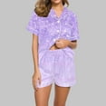 thumbnail image 2 of Tnhcen Women's Cooling Pajamas Set Short Sleeve Casual Sleepwear Button Down Pj Sets Shorts Soft Loungewear for Summer S-2XL, 2 of 5