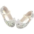 thumbnail image 2 of Girls Mary Jane Glitter Shoes Princess Ballerina Ballet Flats Flower Wedding Party Dress Shoes for Kids Toddler, 2 of 7