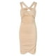 thumbnail image 2 of Gibobby Vestido sexy para fiesta Vestidos ajustados Mini vestido Sexy con cuello en V Ahueca hacia fuera el bolso Cadera plisada Manga larga(Beige,G), 2 of 5
