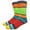 Charcoal / Orange / Lime etc., variant on Men's Cotton Luxury Colorful Striped Casual Crew Dress Socks, Black / Rainbow, Size 8 to 13