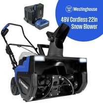 Westinghouse WSnow22 48V Cordless Snow Blower 22 Inch Kit, Steel Auger, LED Lights, 1600W Brushless Motor, 25ft Throwing Distance, Plows 840lbs/min, Compatible with Snow Joe Batteries
