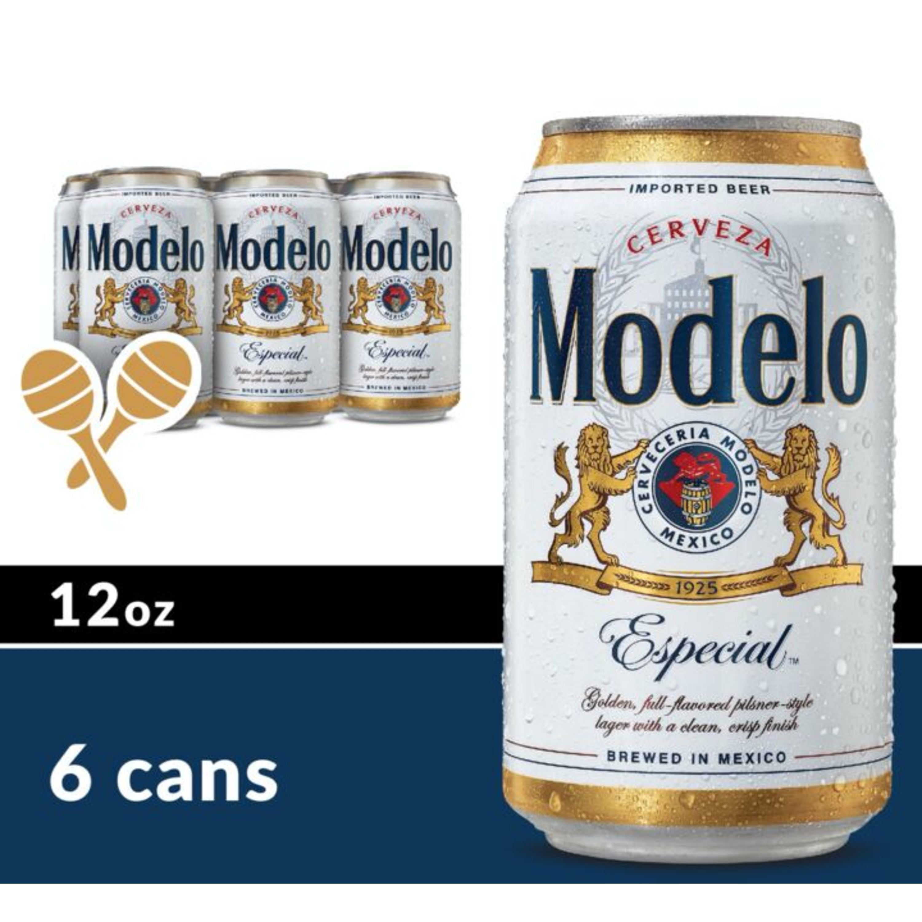 empty 7 Available Pull Tab open 12 oz White MODELO ESPECIAL MEXICO BEER CAN