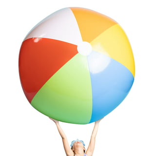 Beach Balls - (Bulk 6-Pack) Large Inflatable Beach Ball Toys for Kids,  Colorful Rainbow Party Supplies for Outdoor Fun, Backyards, Swimming Pools