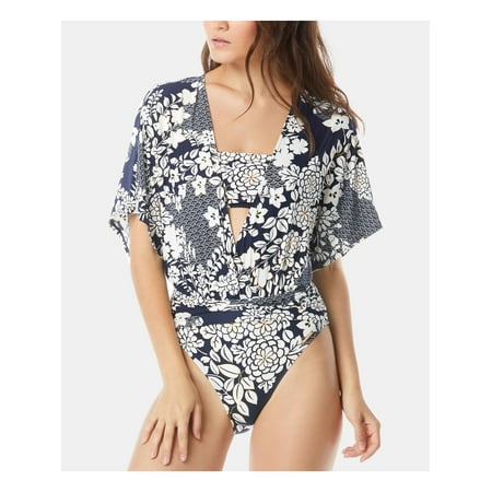 UPC 193144045980 product image for VINCE CAMUTO SWIM Women s Navy Floral Deep V Neck One Piece Swimsuit 6 | upcitemdb.com