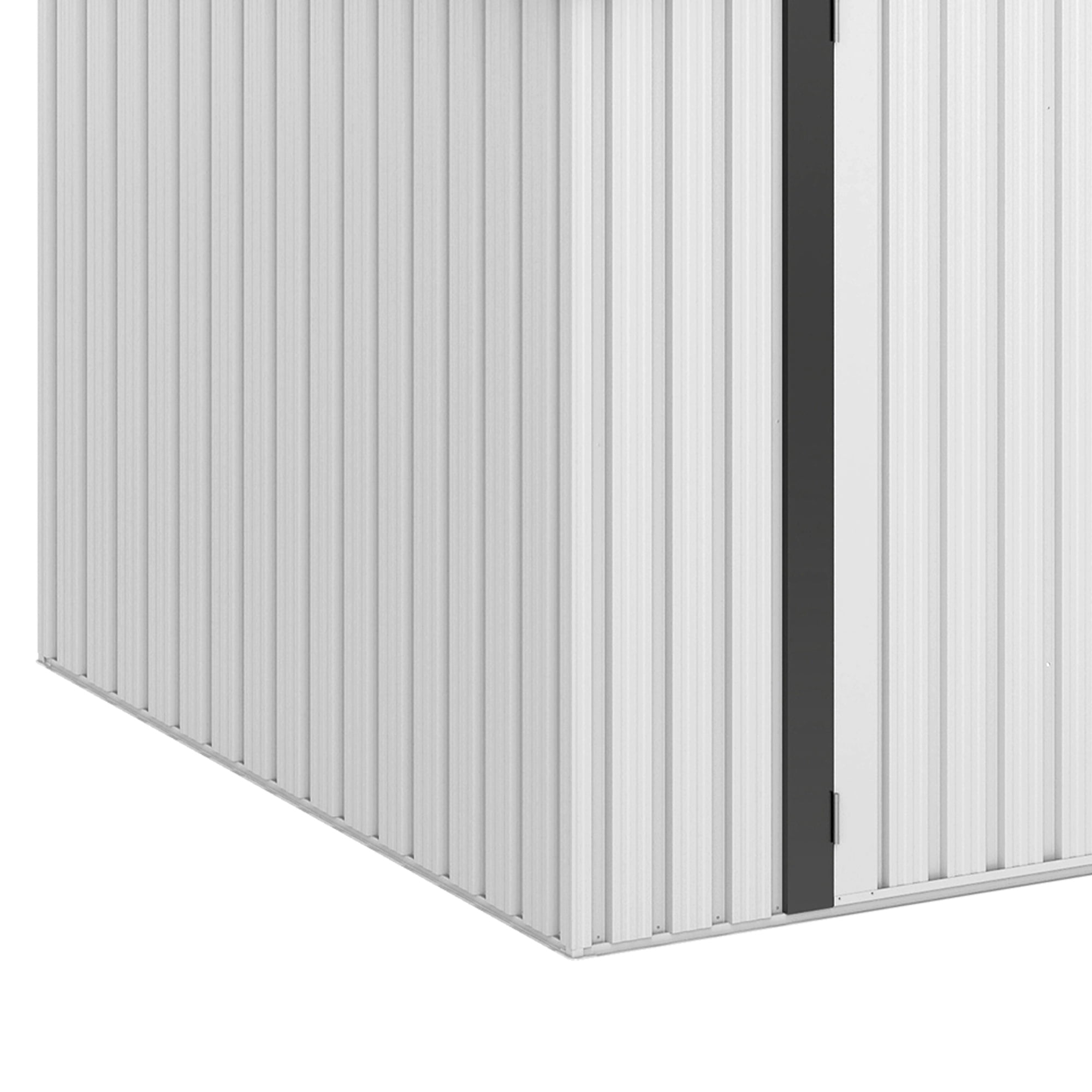 Uforic 7'x5' Metal Storage Shed, Heavy Duty Lockable Weatherproof Shed, Sloped Roof, Easy Assembly for Tools & Bicycles, White