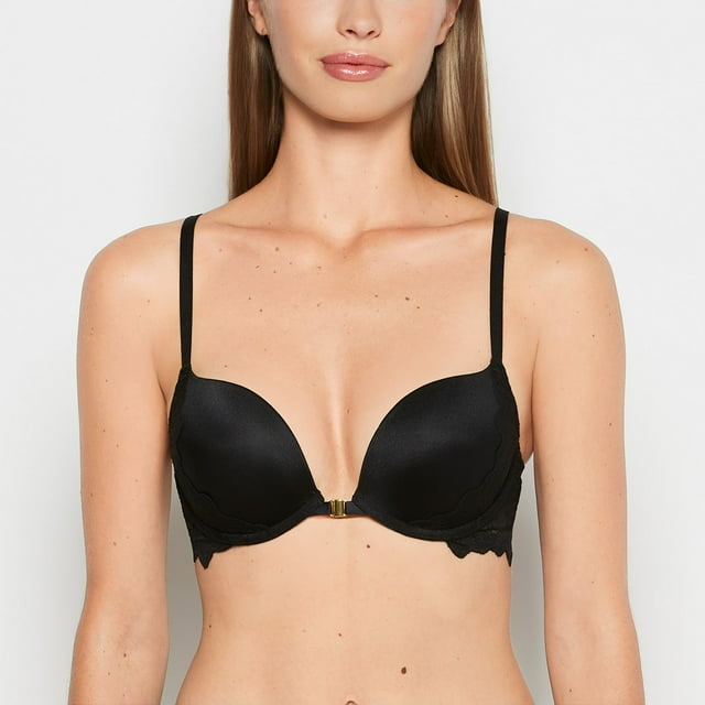 Soutien-gorge Rehausseur à Fermeture devant avec Dentelle Reverie en Noir Smoking