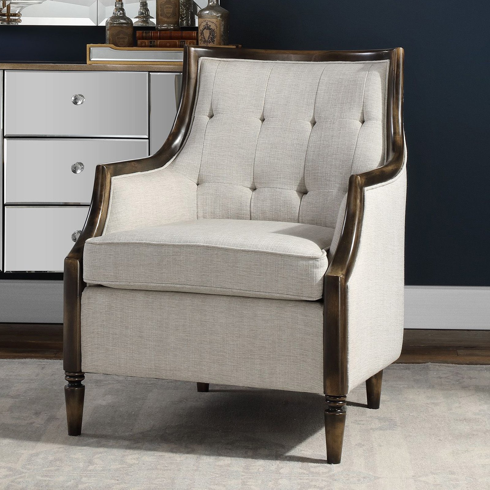 Uttermost Barraud Oatmeal Accent Chair - Walmart.com